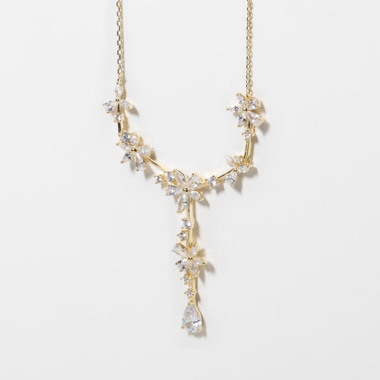 Diamanté Crystal Floral Necklace