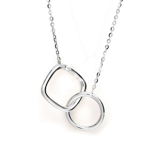 Infinity Circle and Square Necklace