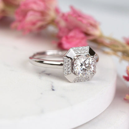 Moissanite Diamond Cocktail Ring