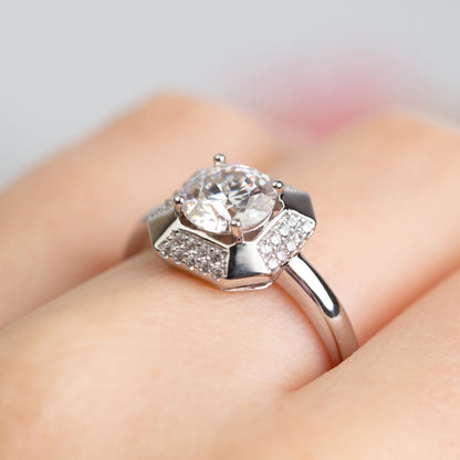 Moissanite Diamond Cocktail Ring