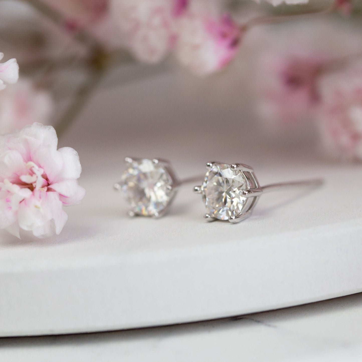 Moissanite Diamond Stud Earrings